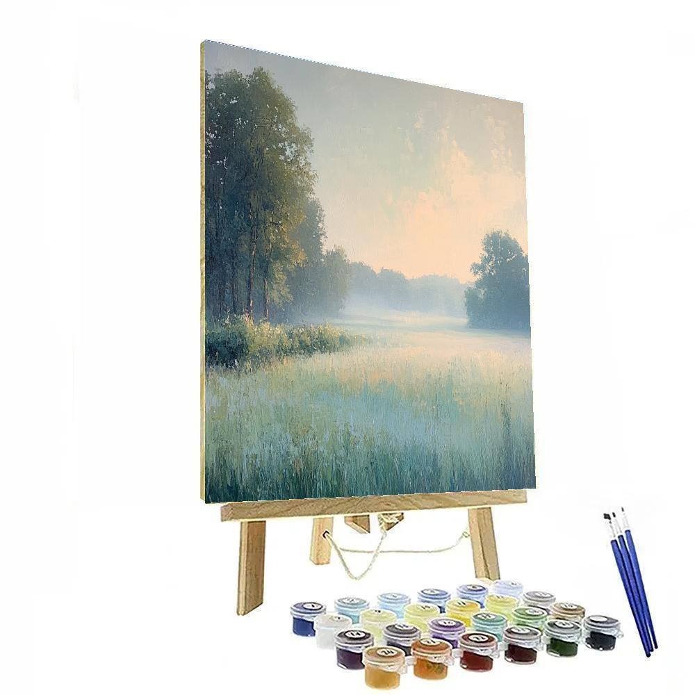 Claude Monet Inspired Early Morning Fog Over Meadows Paint by numbers art
