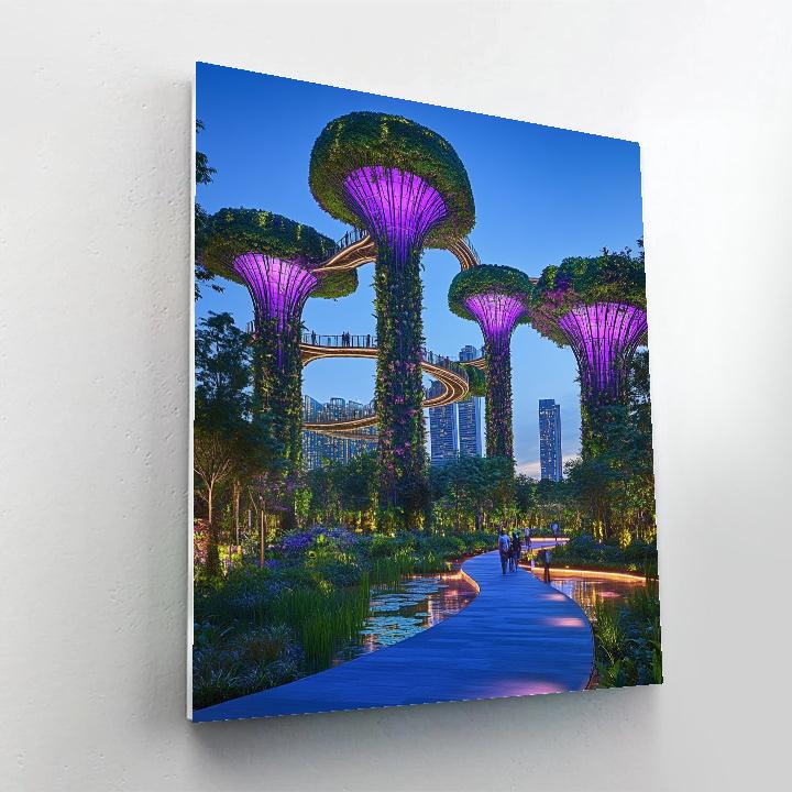 Urban Jungle Of Gardens By The Bay Singapore Paint by numbers kits
