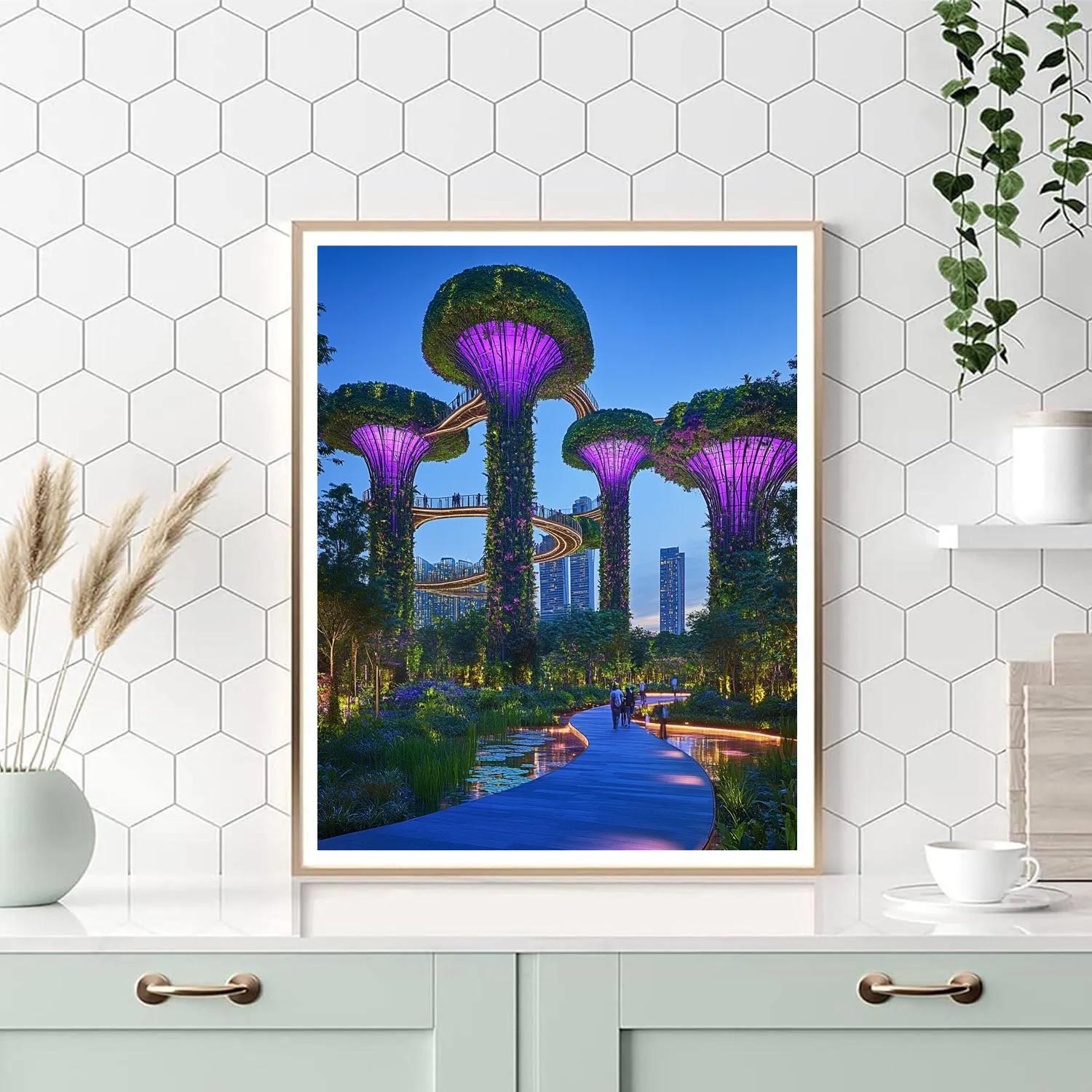 Urban Jungle Of Gardens By The Bay Singapore Paint by numbers kits