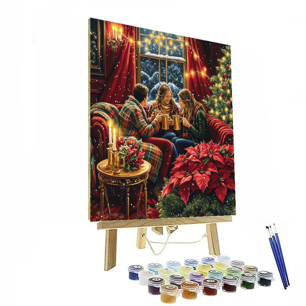 Poinsettia Parlor Toast Painting by numbers kit
