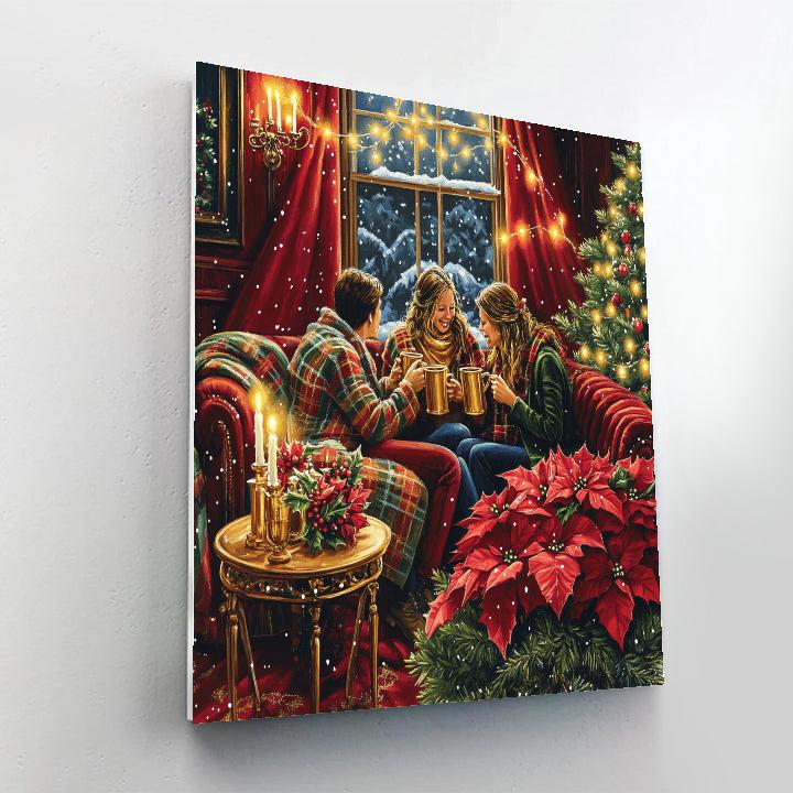 Poinsettia Parlor Toast Painting by numbers kit