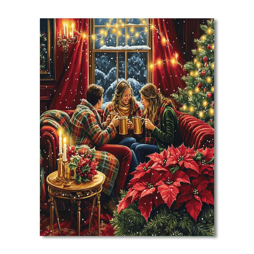 Poinsettia Parlor Toast Painting by numbers kit