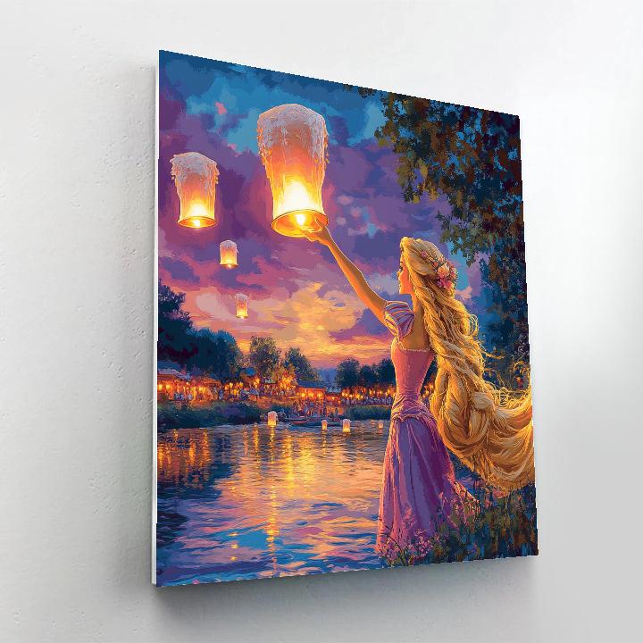 Rapunzel’s Lantern Festival Evening Disney Inspired Number painting