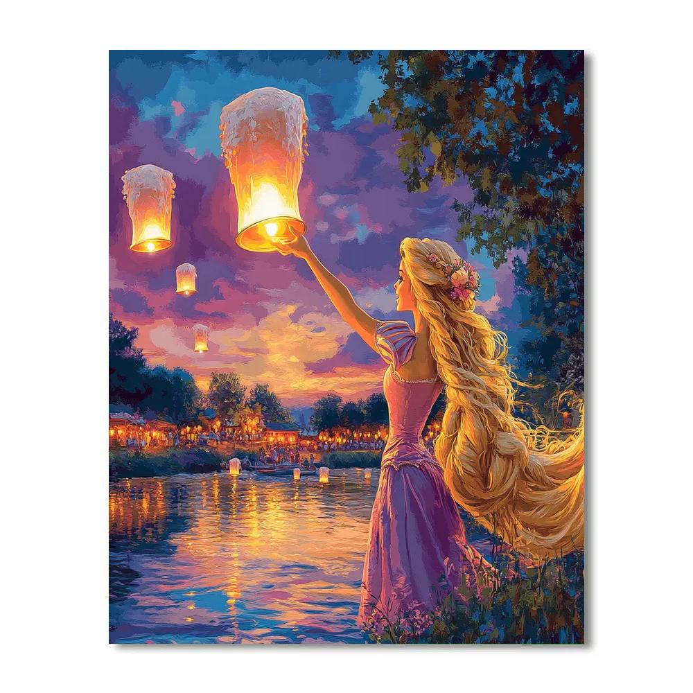 Rapunzel’s Lantern Festival Evening Disney Inspired Number painting