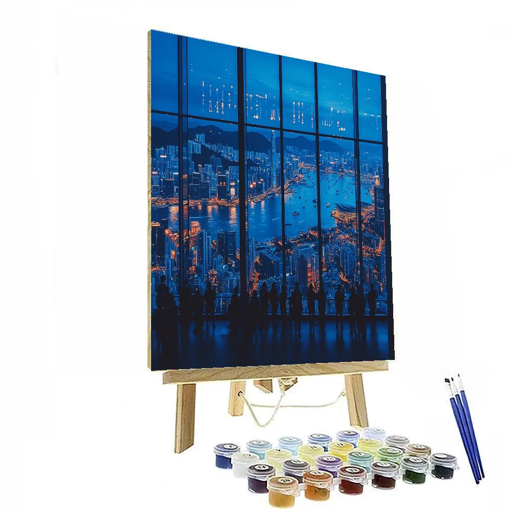 Skyline From Sky100 Observation Deck Hong Kong China Paint by numbers art