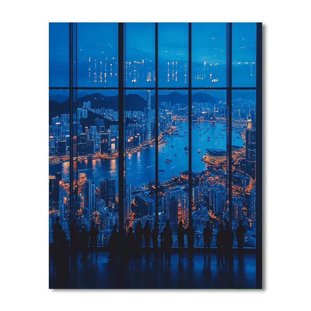 Skyline From Sky100 Observation Deck Hong Kong China Paint by numbers art