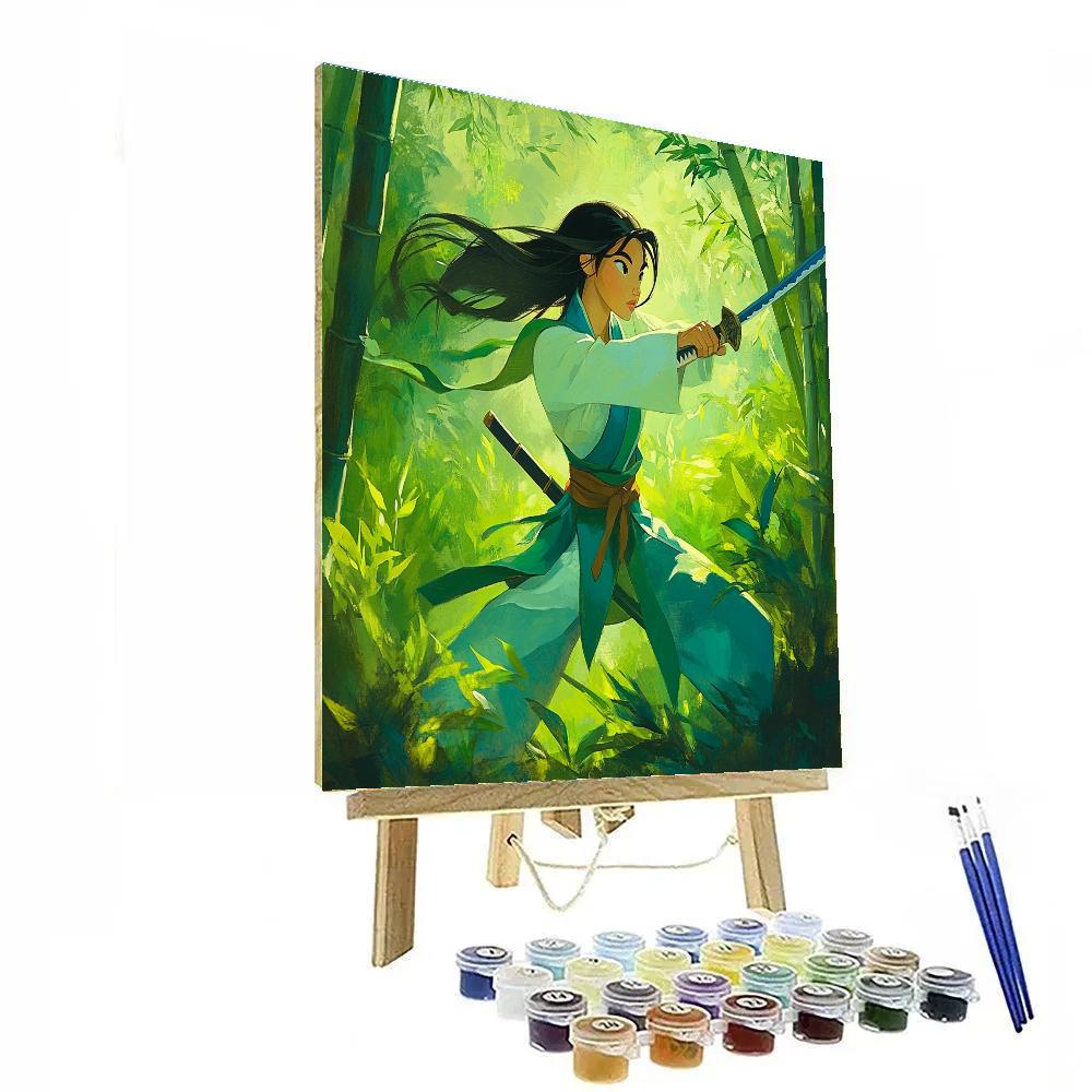 Mulan Training In The Bamboo Forest Disney Inspired Numbered painting kits