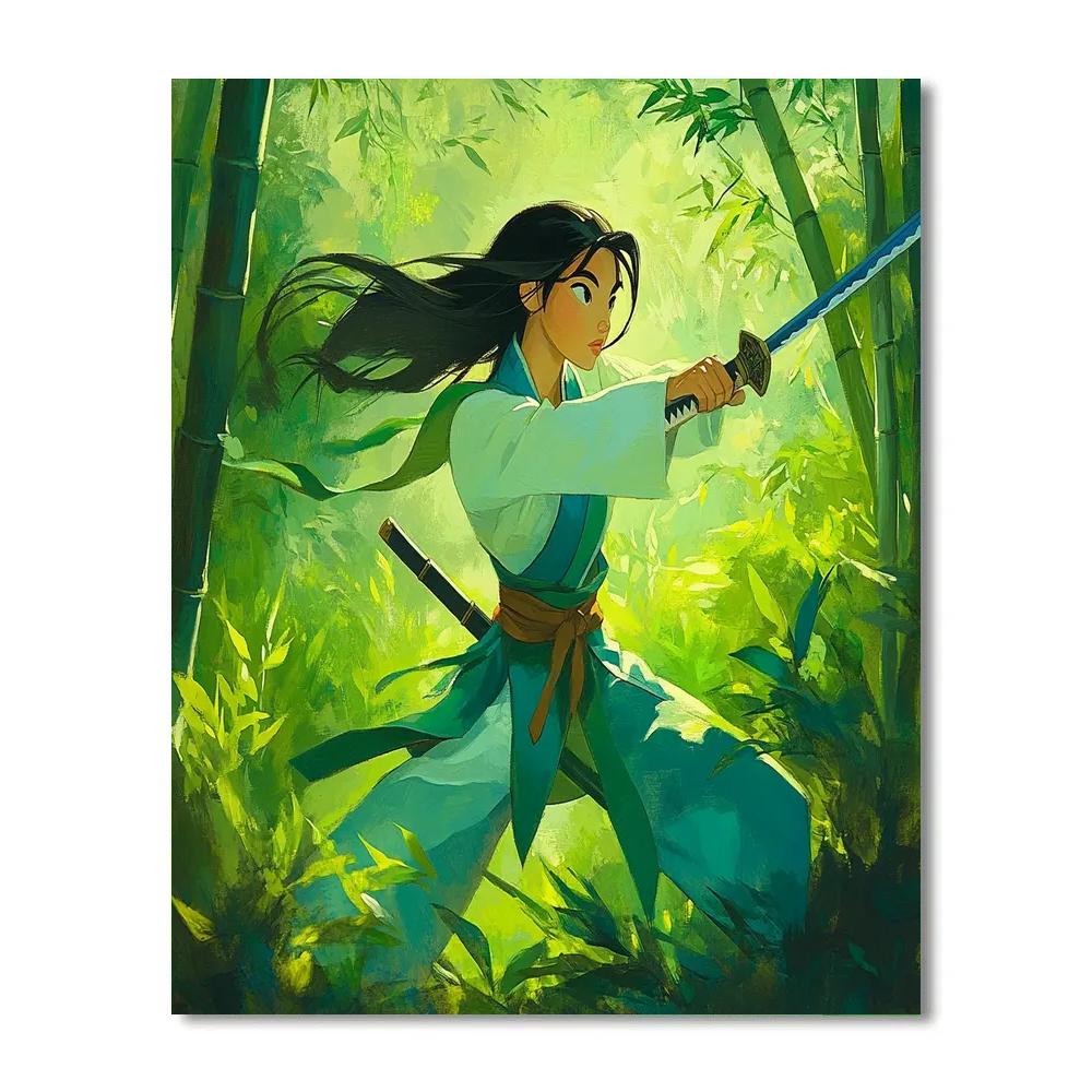 Mulan Training In The Bamboo Forest Disney Inspired Numbered painting kits