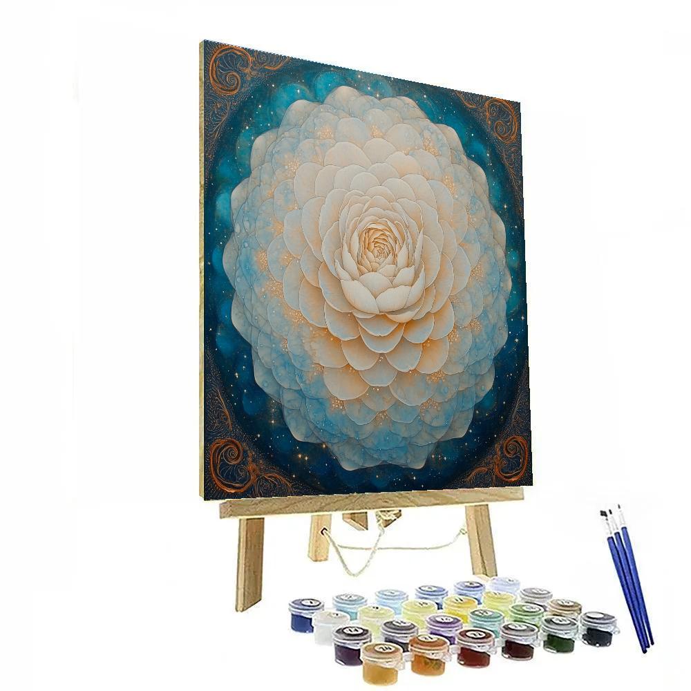 Alphonse Mucha Inspired Nebula Petal Mandala Paint by numbers art