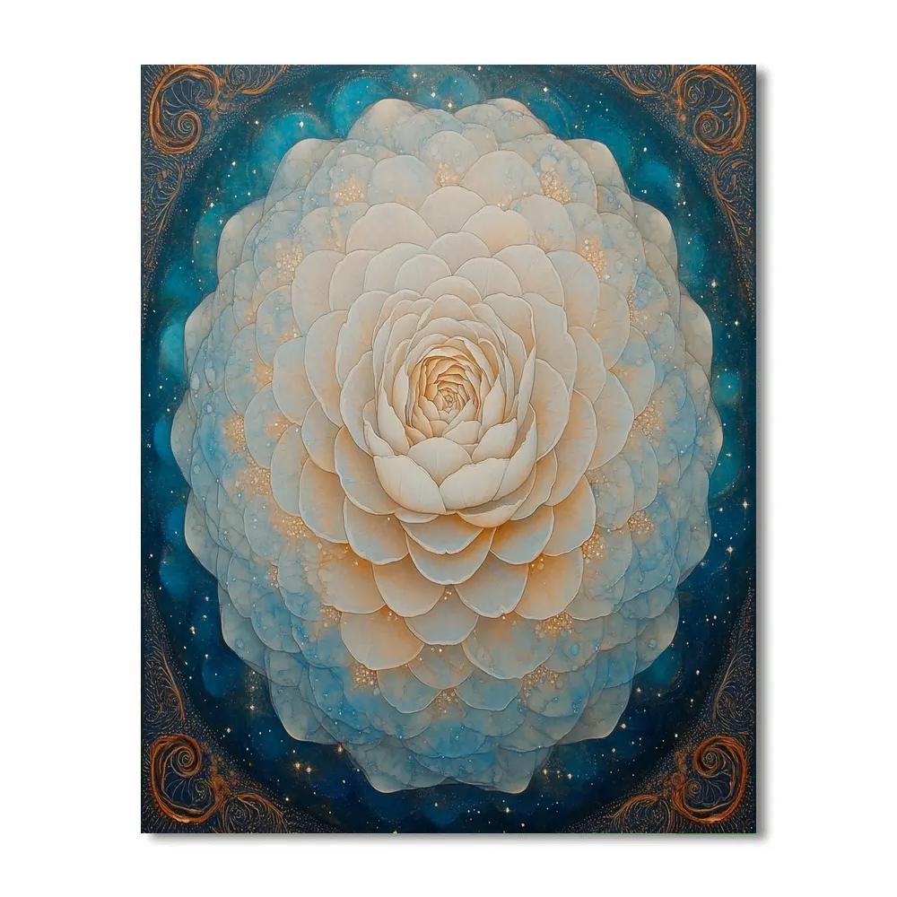 Alphonse Mucha Inspired Nebula Petal Mandala Paint by numbers art