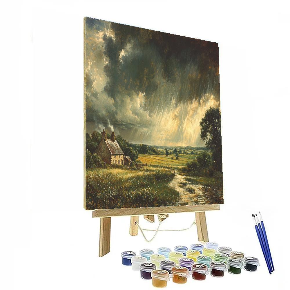 John Constable Inspired Countryside Storm paint by color