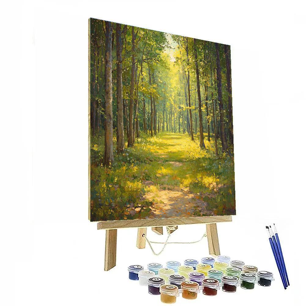 Claude Monet Inspired Sun Pierced Woodland Clearing Painting by numbers kit
