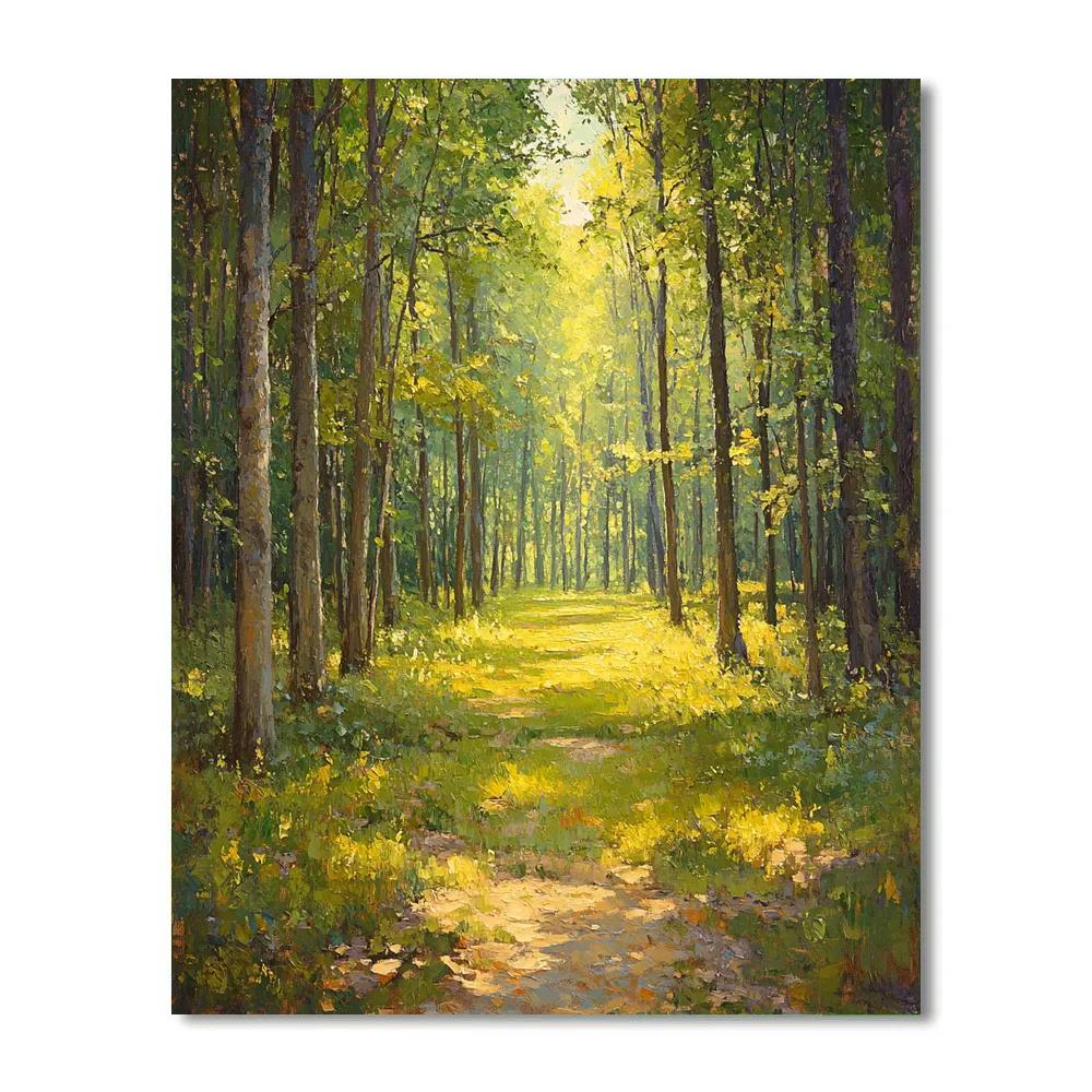 Claude Monet Inspired Sun Pierced Woodland Clearing Painting by numbers kit