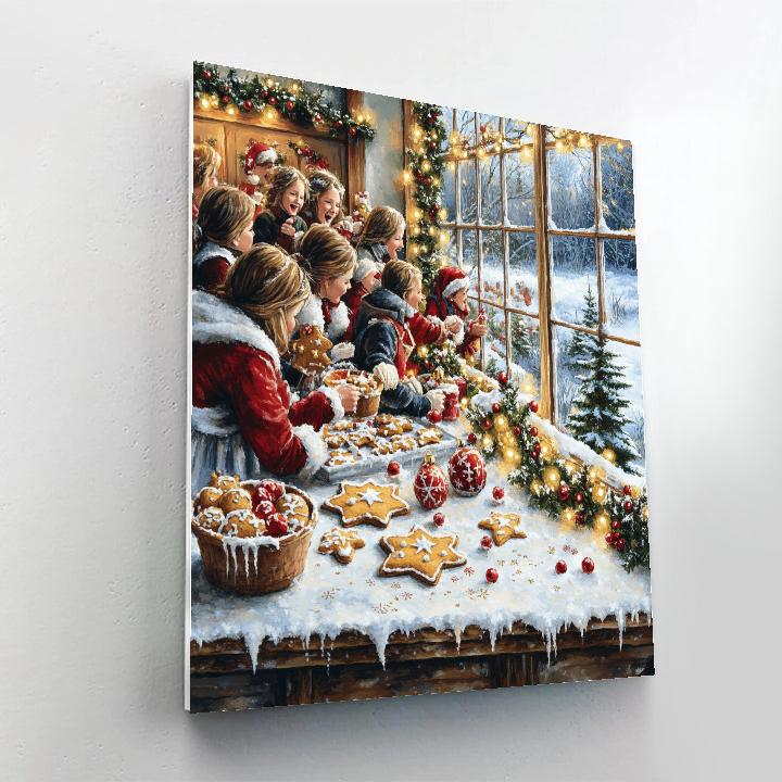 Gingerbread Choir Bench painting number kit