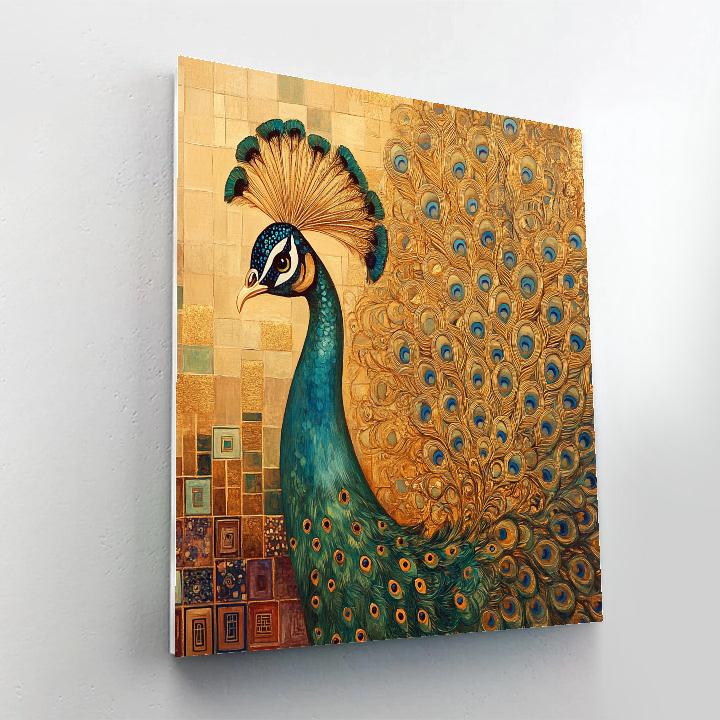 Gustav Klimt Inspired Golden Peacock painting number kit