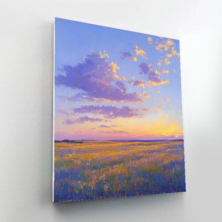 Claude Monet Inspired Twilight Fields Under Cloud Bands paint by number