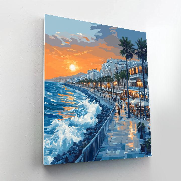 Seafront Promenade La Corniche Casablanca Morocco DIY paint by numbers