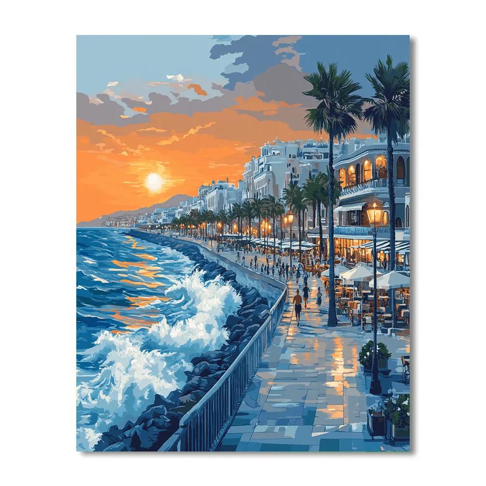 Seafront Promenade La Corniche Casablanca Morocco DIY paint by numbers