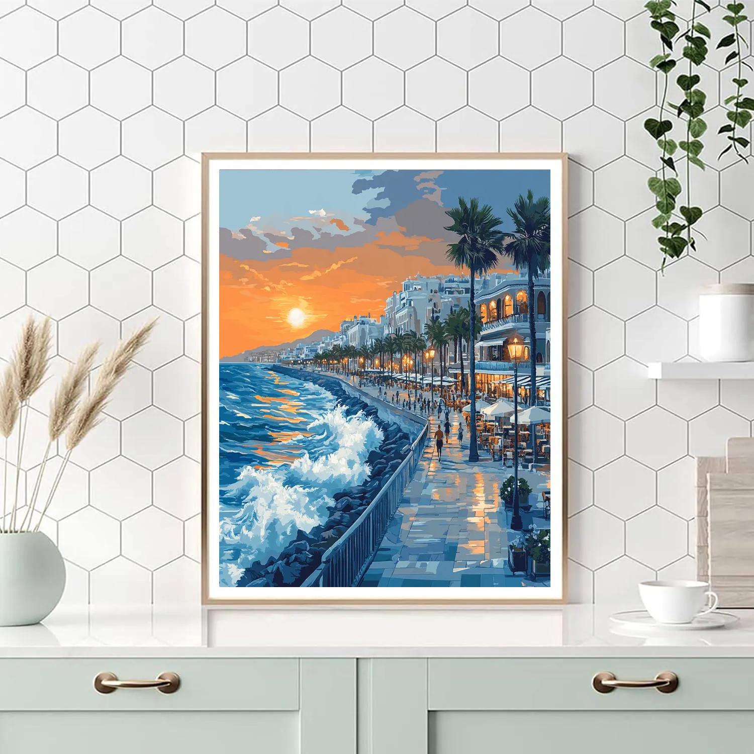 Seafront Promenade La Corniche Casablanca Morocco DIY paint by numbers