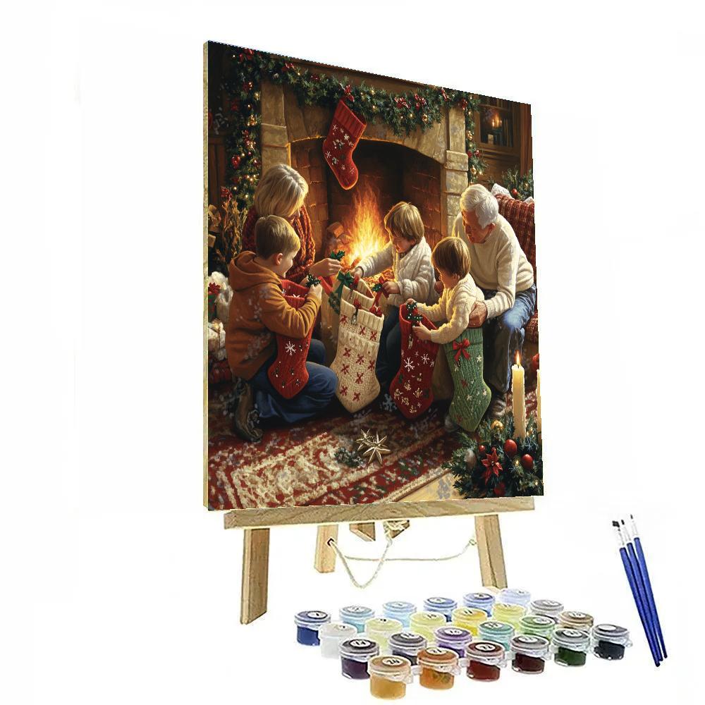 Hearthside Stocking Sort Paint by numbers art