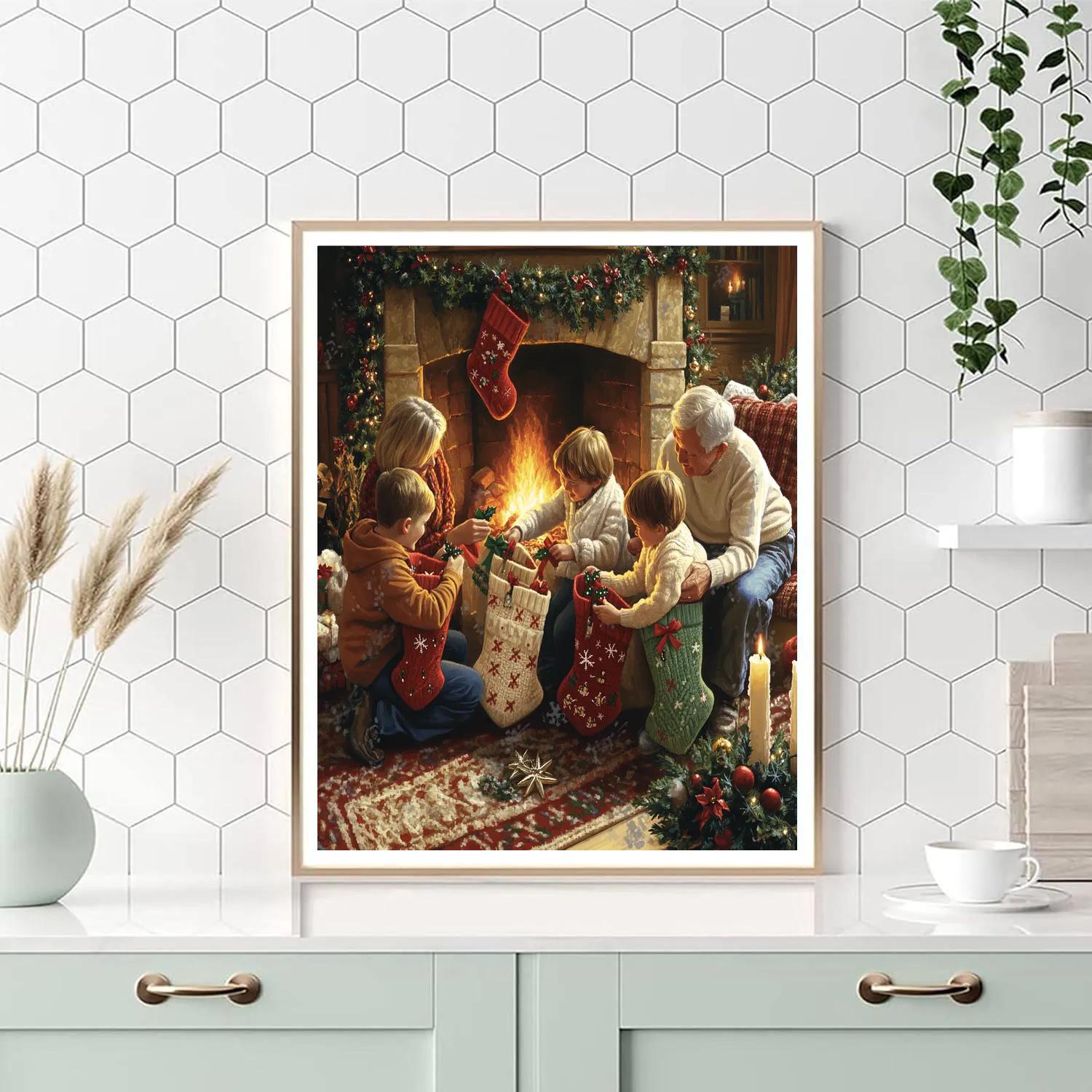 Hearthside Stocking Sort Paint by numbers art