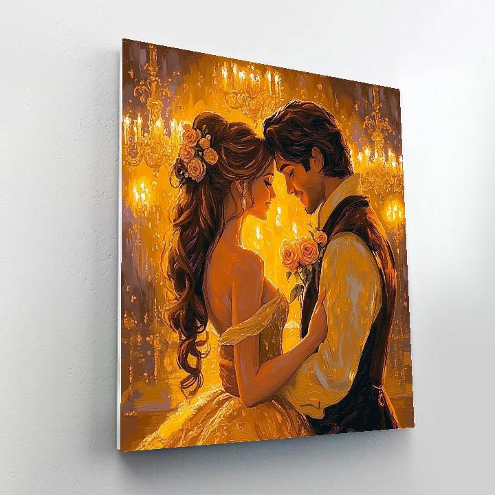 Belle And Lumiere’s Enchanted Evening Disney Inspired paint by number
