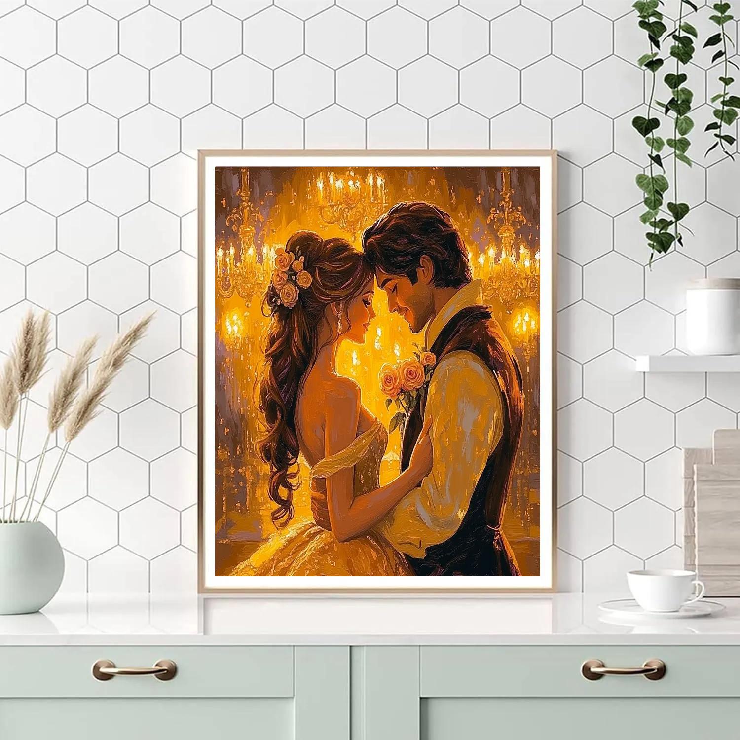 Belle And Lumiere’s Enchanted Evening Disney Inspired paint by number