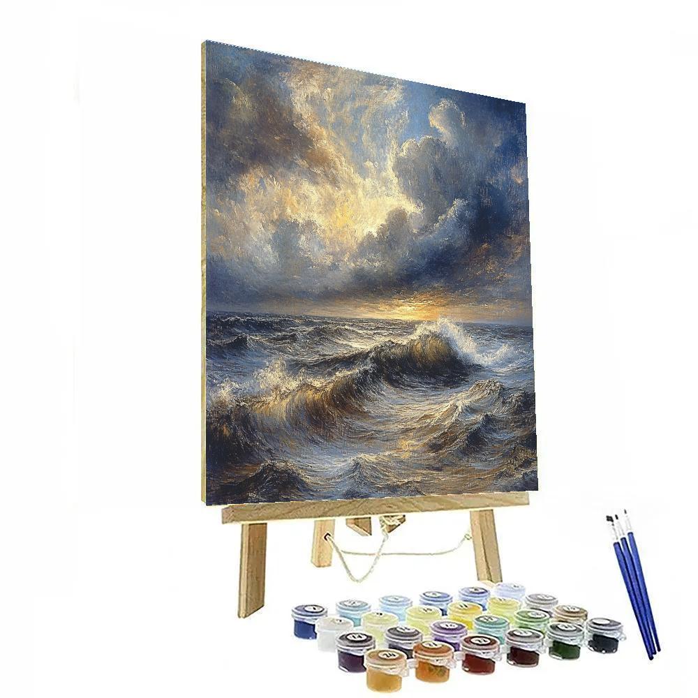 William Turner Inspired Stormy Seascape paint by color