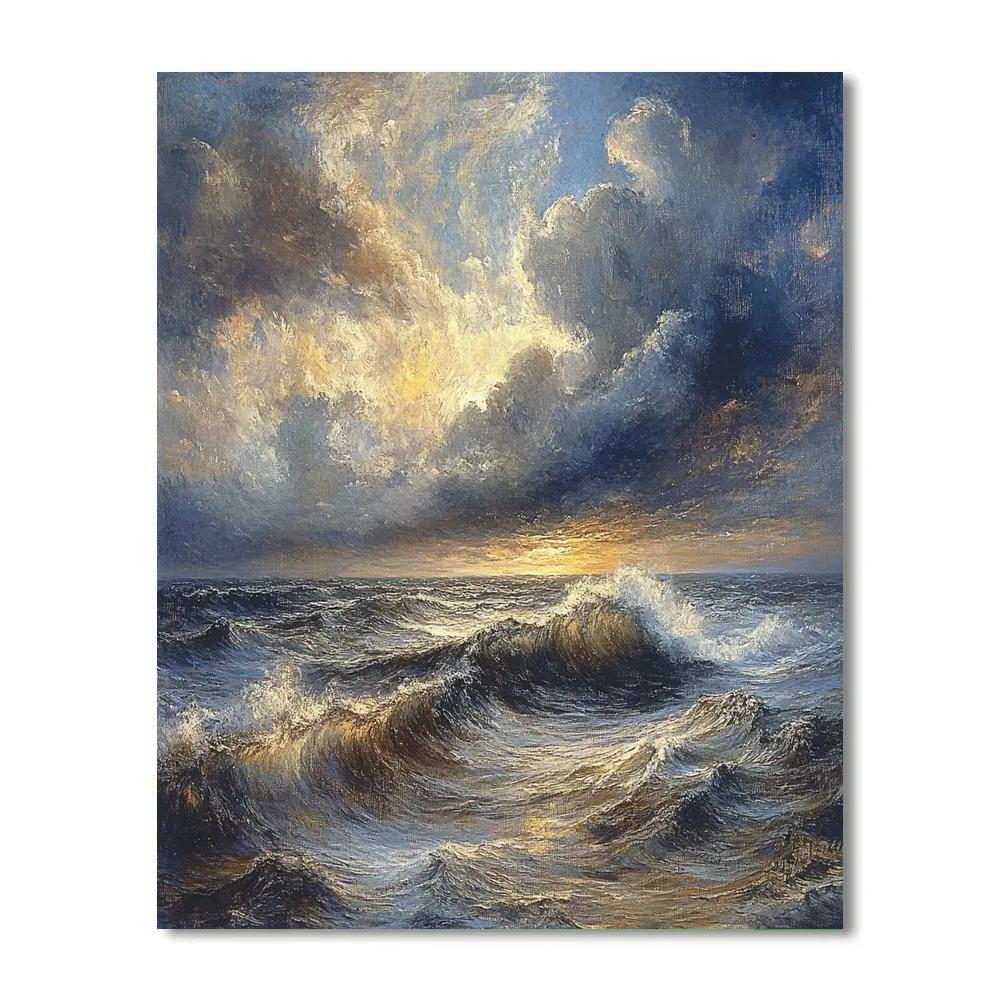 William Turner Inspired Stormy Seascape paint by color