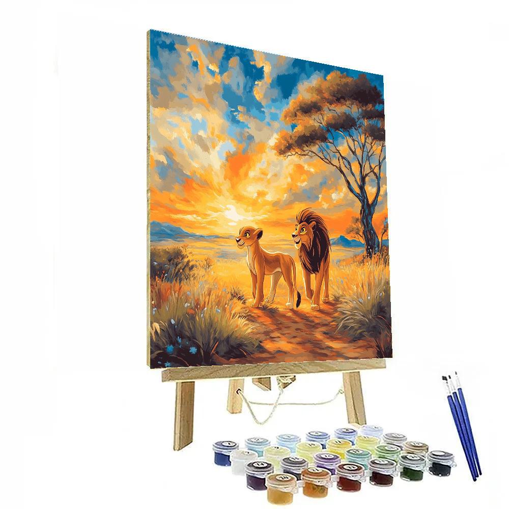 Simba And Nala’s Savannah Stroll Disney Inspired painting number kit