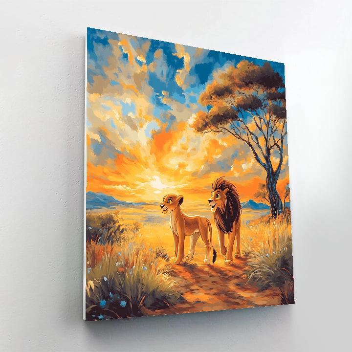 Simba And Nala’s Savannah Stroll Disney Inspired painting number kit