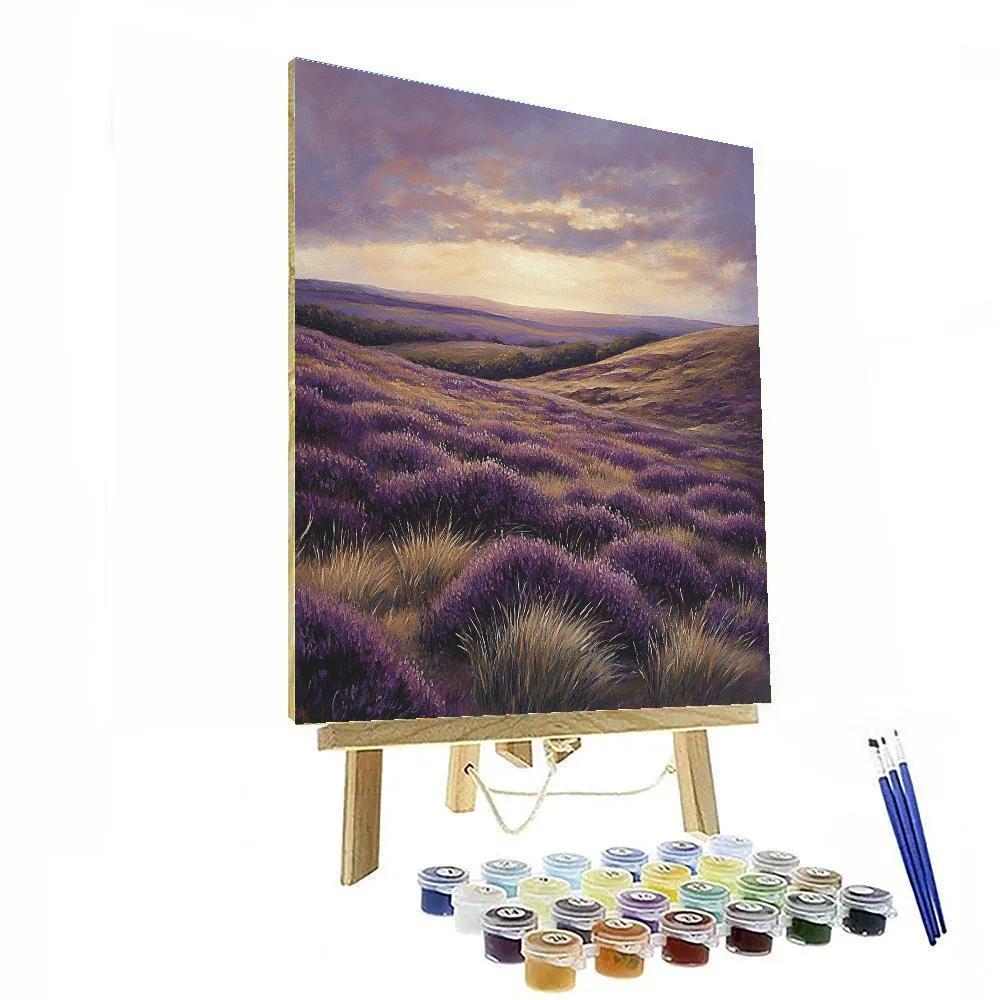 Claude Monet Inspired Dusk Over Rolling Heather painting number kit