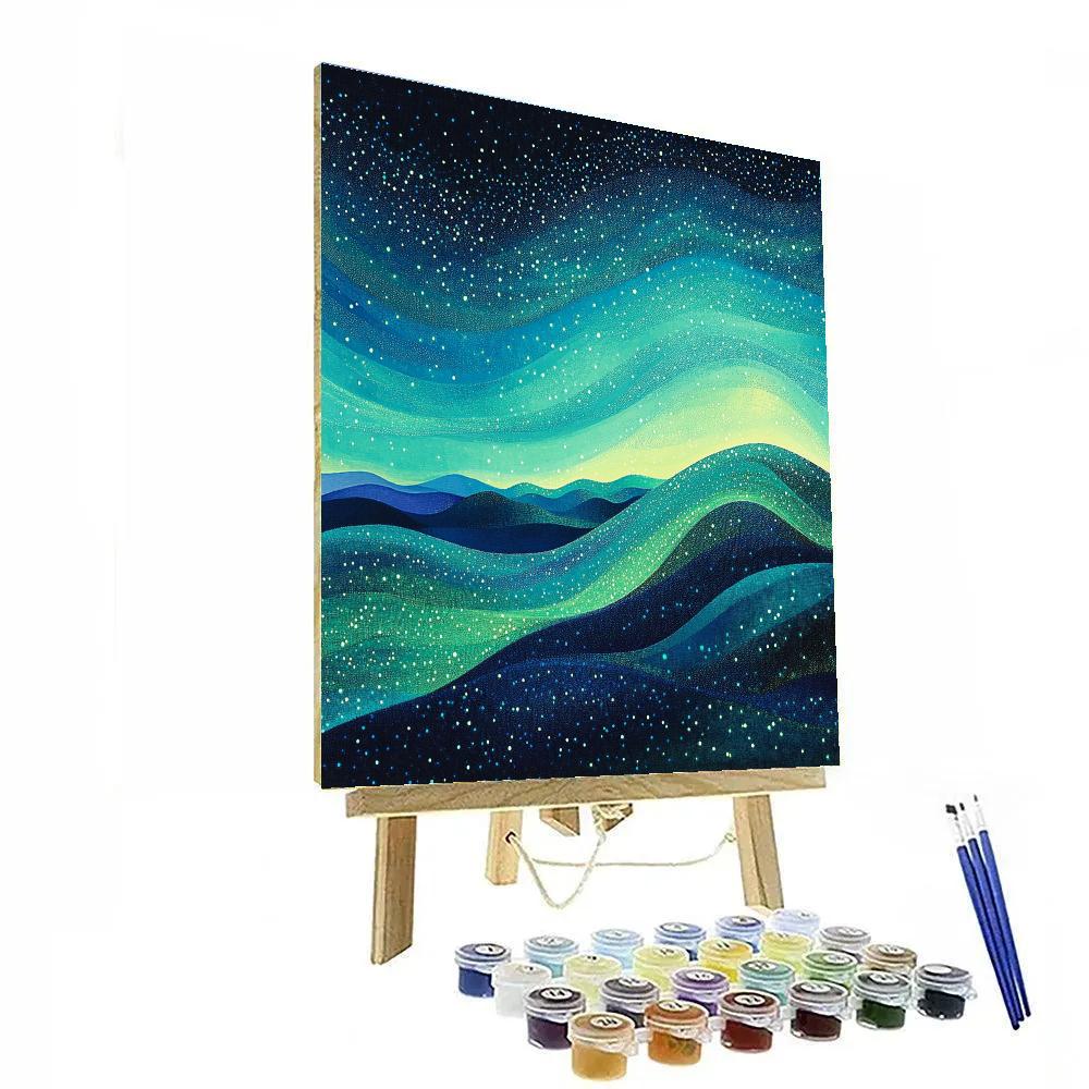 Georges Seurat Inspired Auroral Resonance Gradient painting number kit