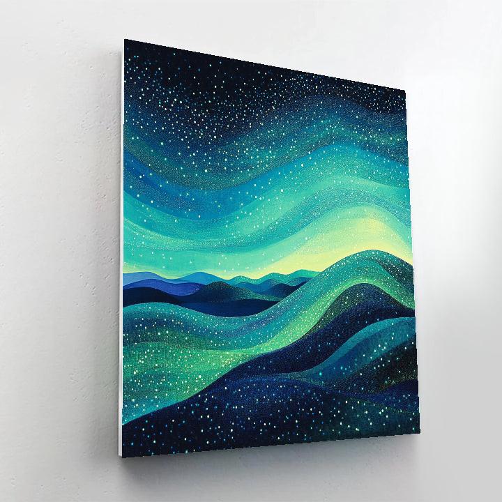 Georges Seurat Inspired Auroral Resonance Gradient painting number kit