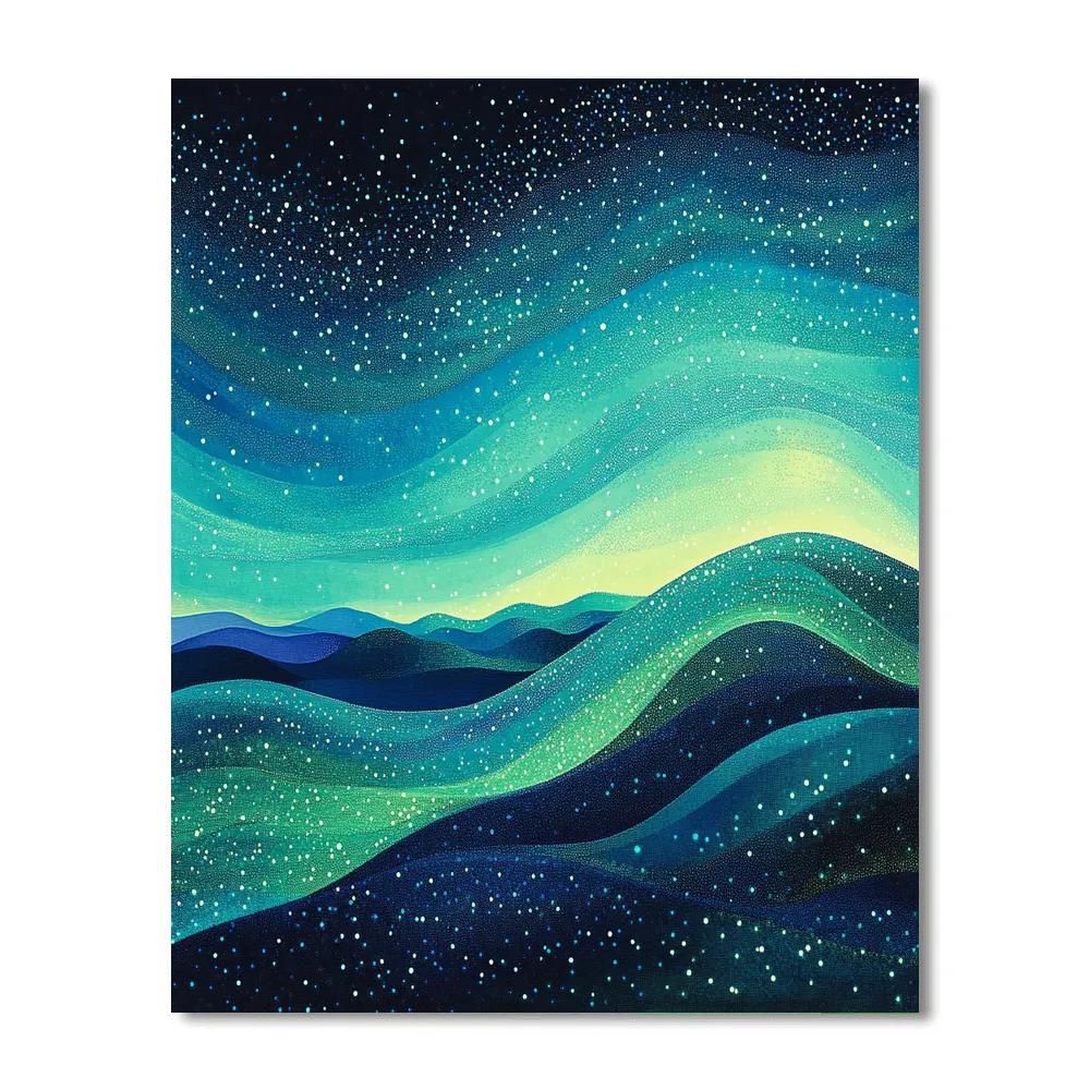 Georges Seurat Inspired Auroral Resonance Gradient painting number kit