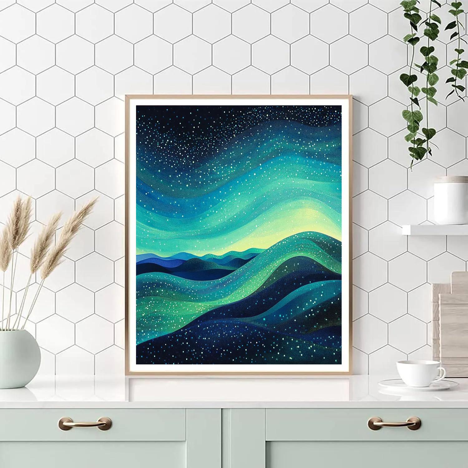 Georges Seurat Inspired Auroral Resonance Gradient painting number kit