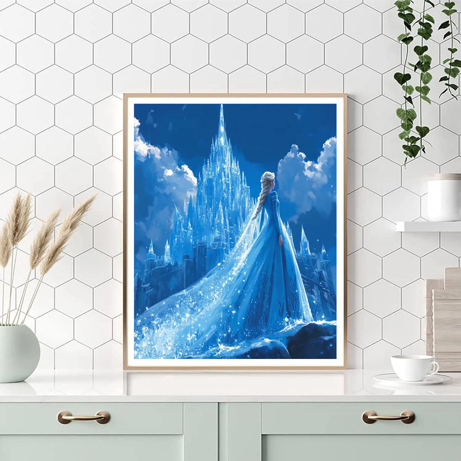 Elsa’s Frozen Crystal Castle Disney Inspired paint by number