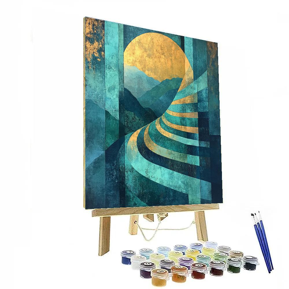 Paul Cézanne Inspired Orbiting Color Terraces paint by numbers