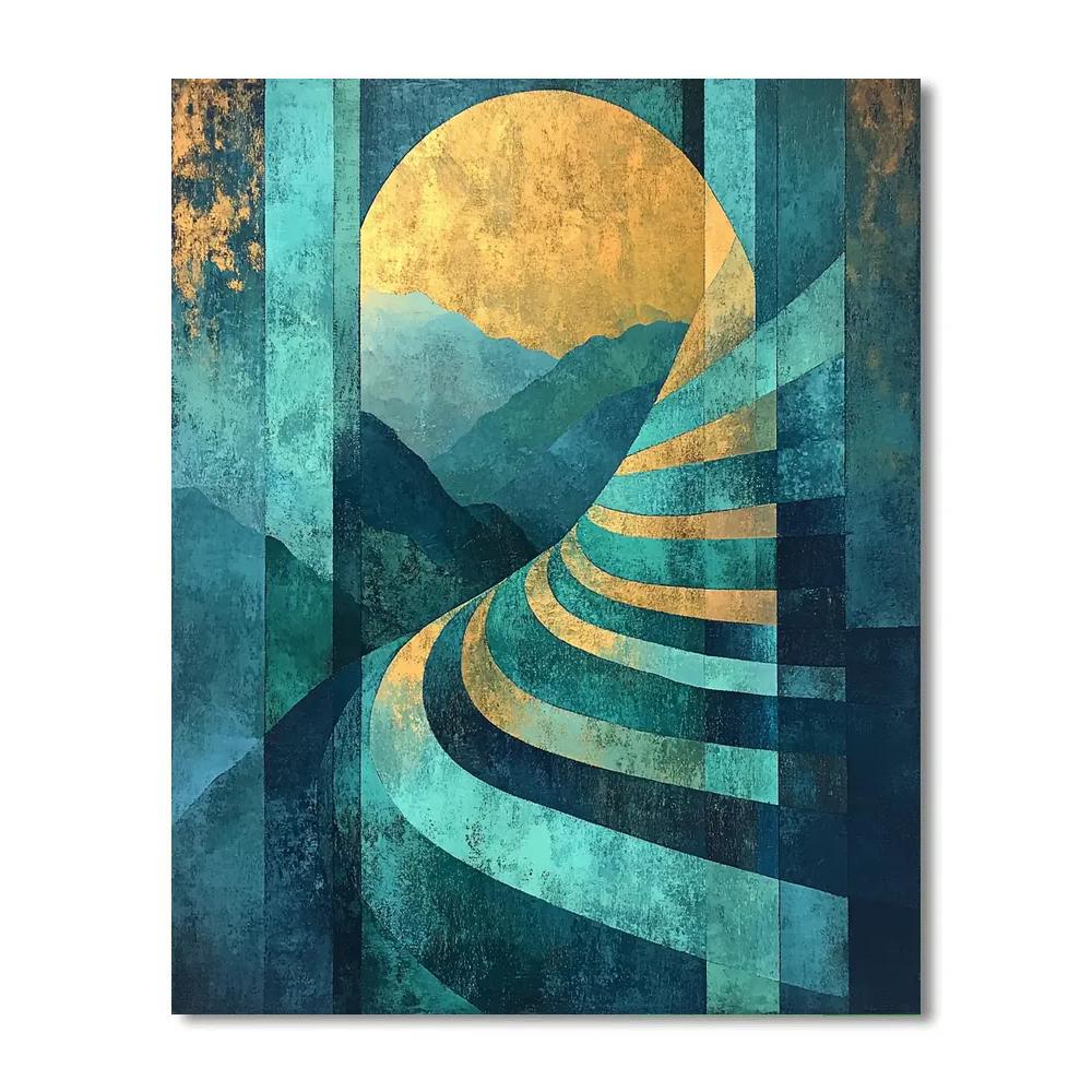 Paul Cézanne Inspired Orbiting Color Terraces paint by numbers