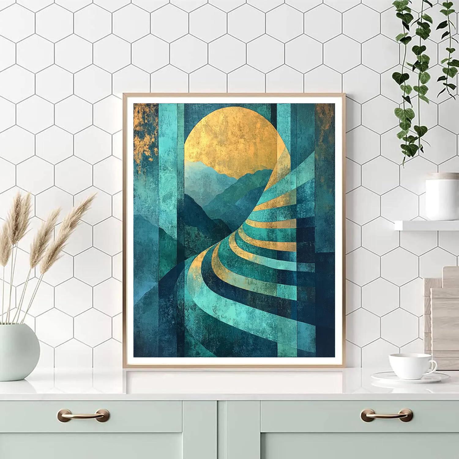 Paul Cézanne Inspired Orbiting Color Terraces paint by numbers