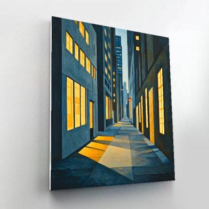 Edward Hopper Inspired Lonely City Streets Number painting