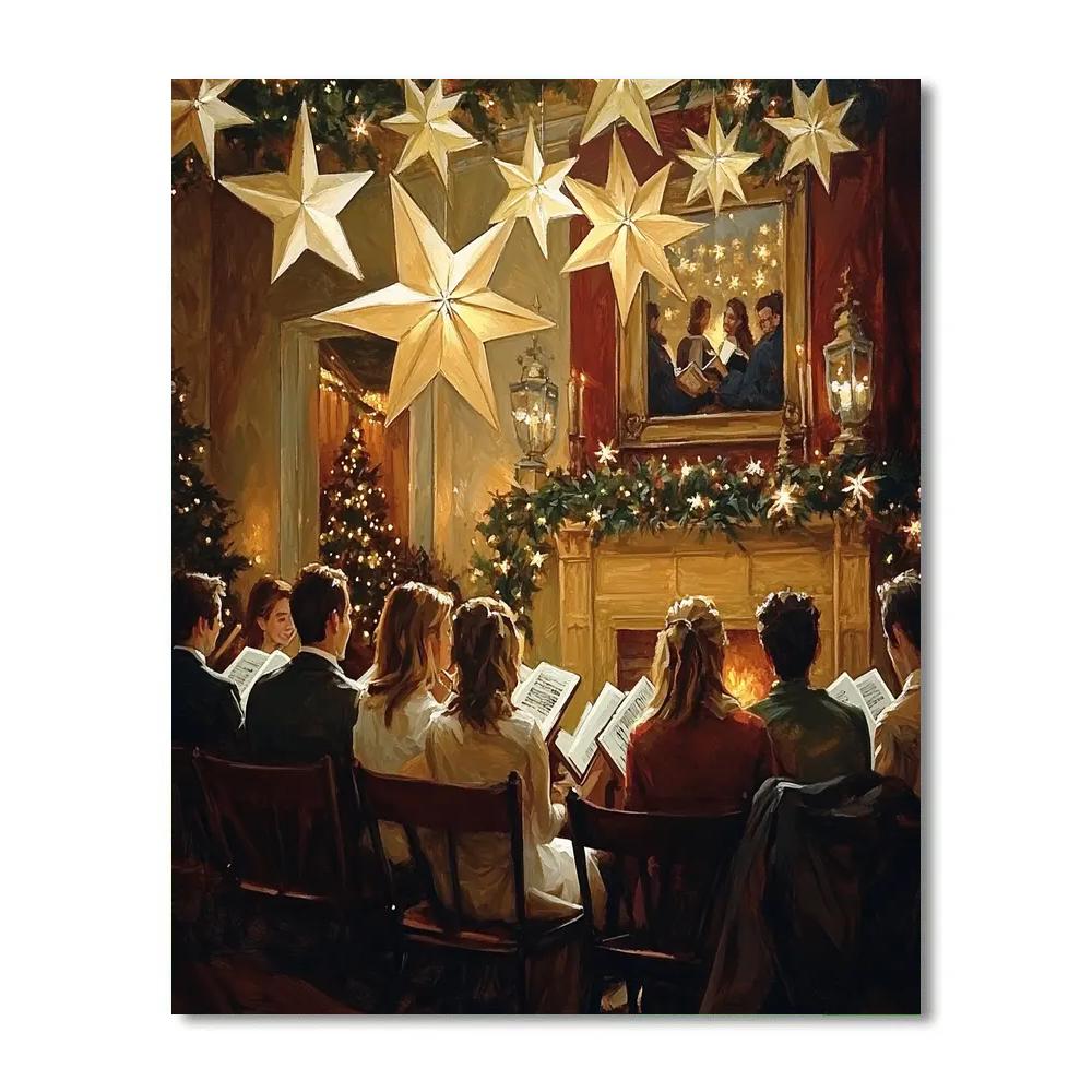 Carols Under Paper Stars Painting by numbers kit