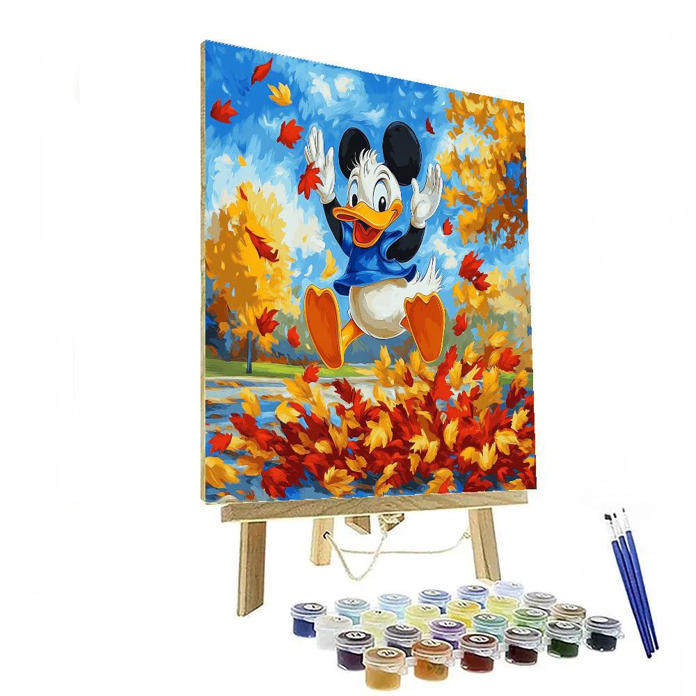 Donald Duck’s Autumn Leaf Chase Disney Inspired Numbered painting kits