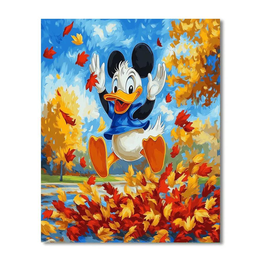 Donald Duck’s Autumn Leaf Chase Disney Inspired Numbered painting kits