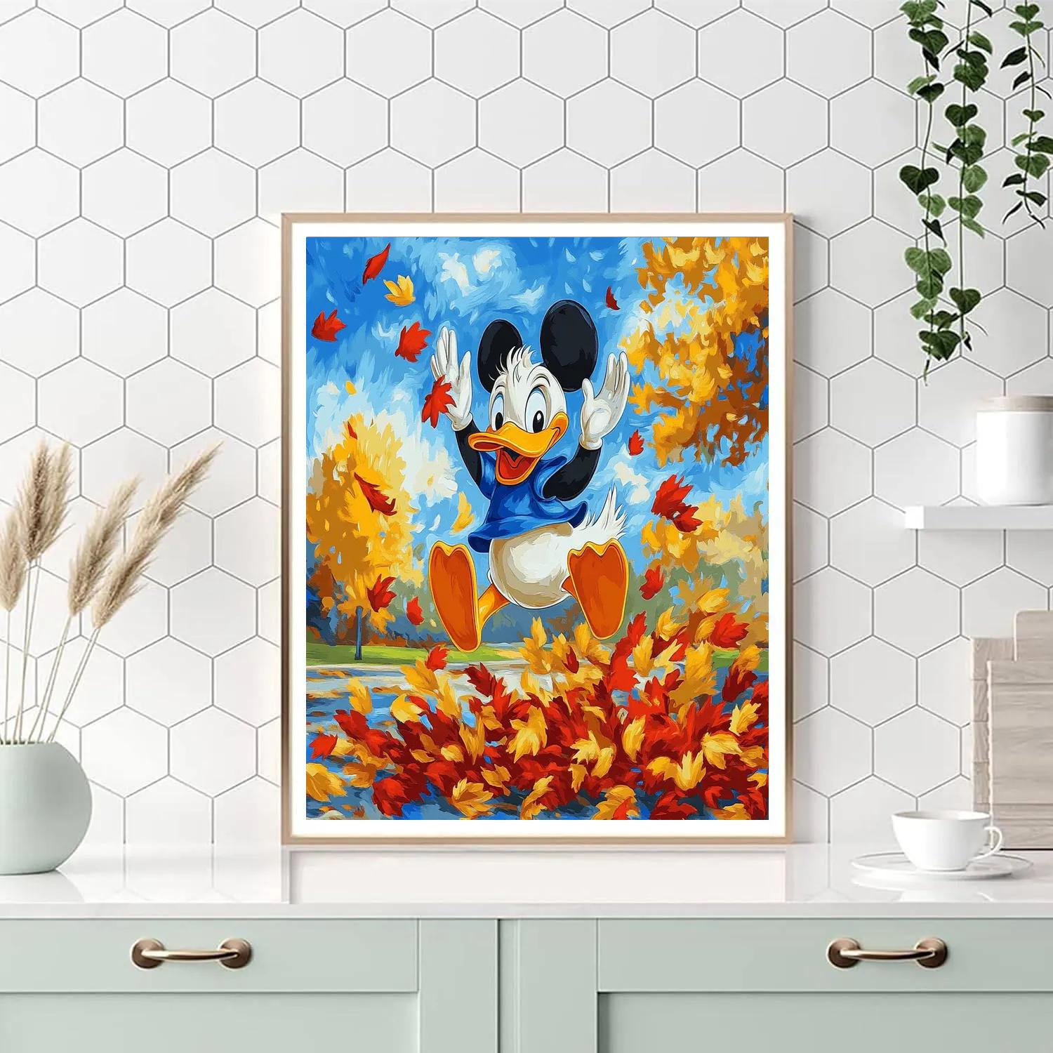 Donald Duck’s Autumn Leaf Chase Disney Inspired Numbered painting kits