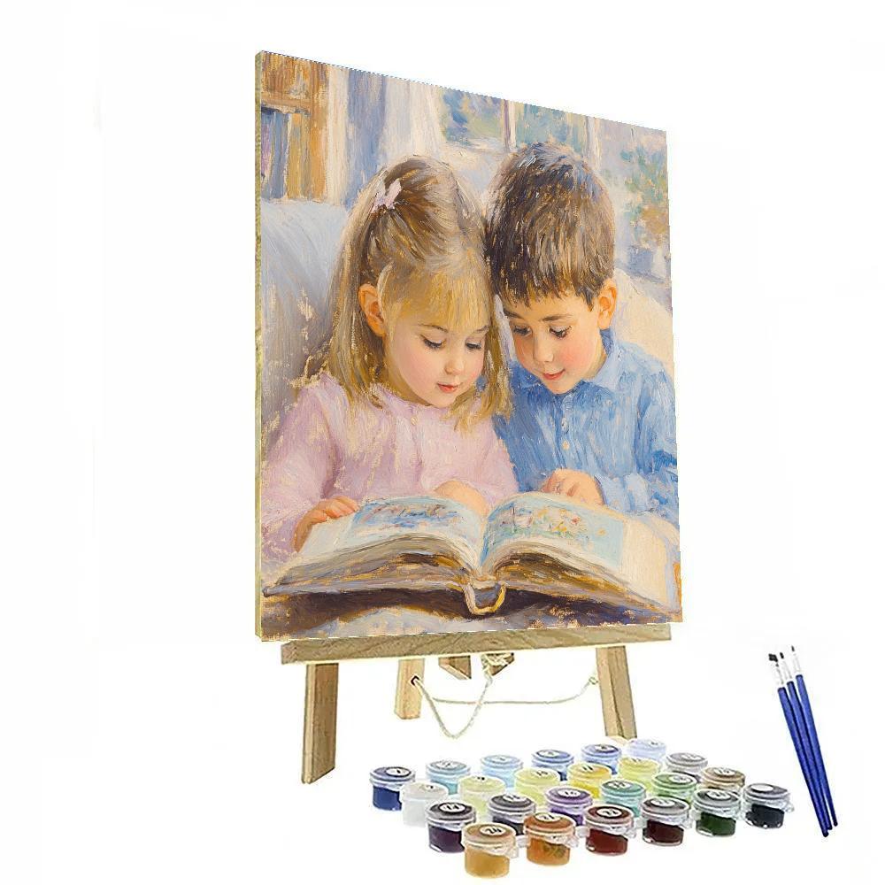 Mary Cassatt Inspired Children Reading Numbered painting kits