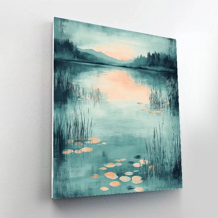 Claude Monet Inspired Serene Lagoon At Low Light Numbered painting kits