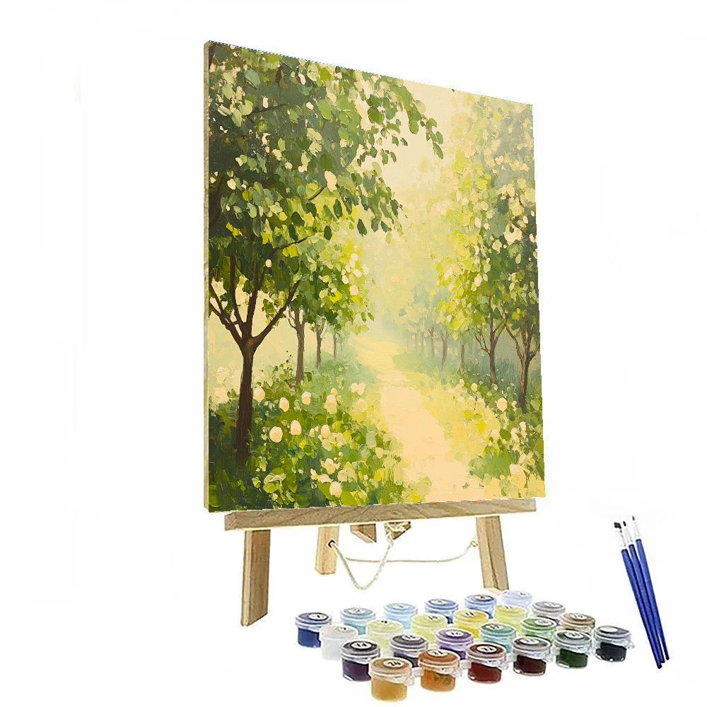 Claude Monet Inspired Orchard In Soft Afternoon Haze Numbered painting kits