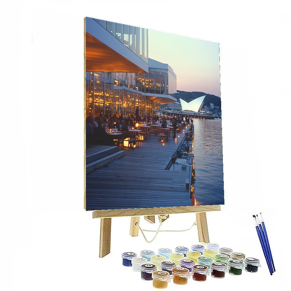 Harbor And Opera House View From Aker Brygge Oslo Norway Paint by numbers art