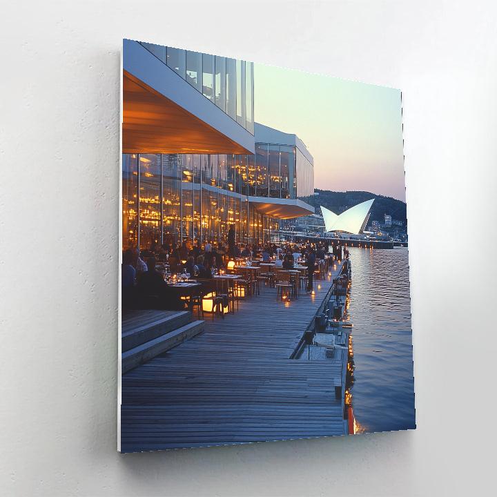 Harbor And Opera House View From Aker Brygge Oslo Norway Paint by numbers art
